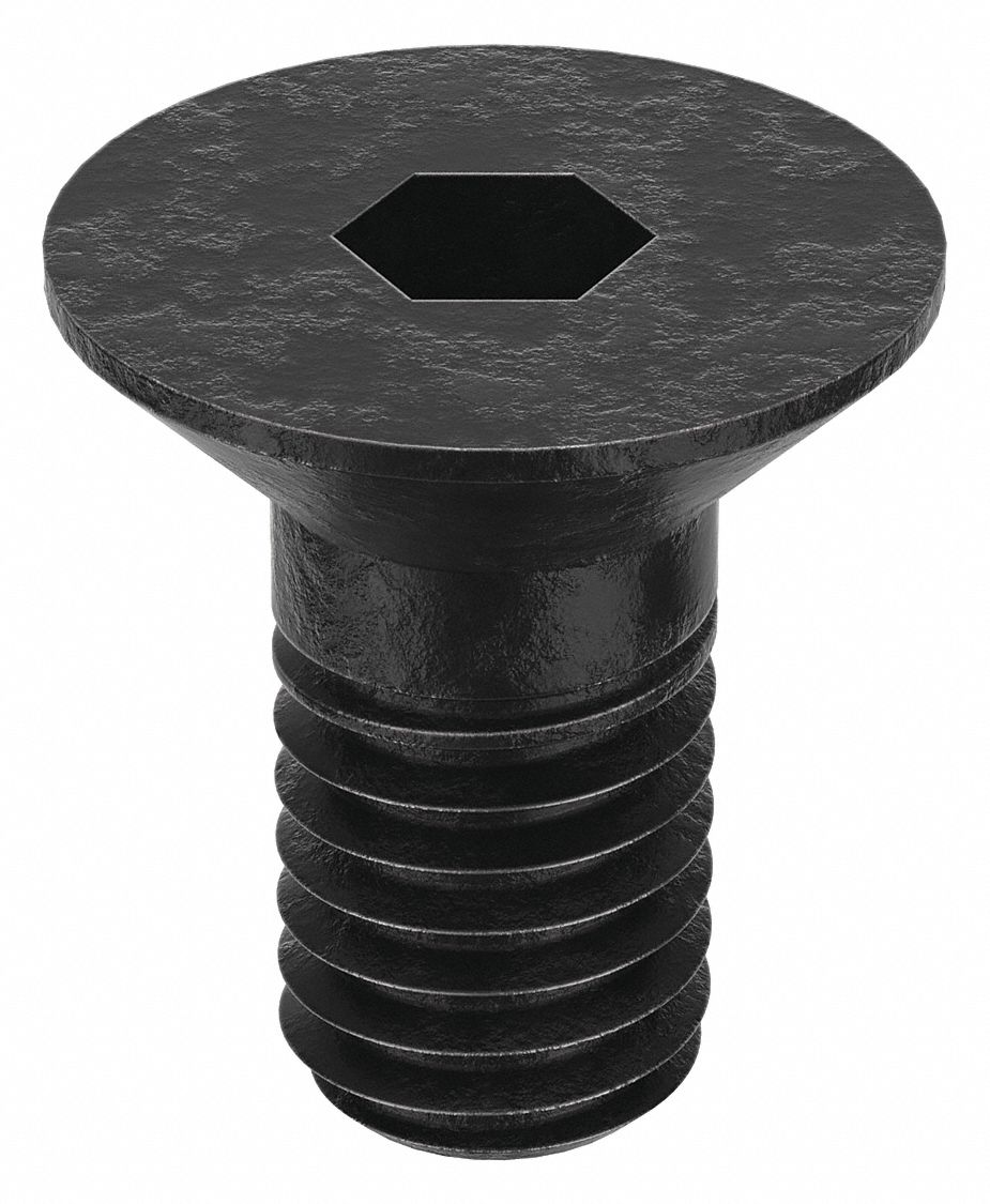 Socket Flat Head Screw: M5x0.80 Thread Size, 8 mm Lg, Flat, Black Oxide, Alloy Steel, 100 PK