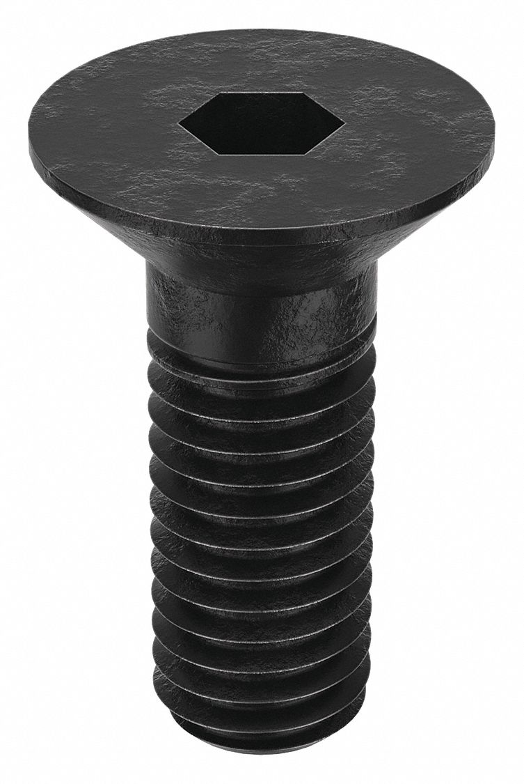 Socket Flat Head Screw: M5x0.80 Thread Size, 12 mm Lg, Flat, Black Oxide, Alloy Steel, 100 PK