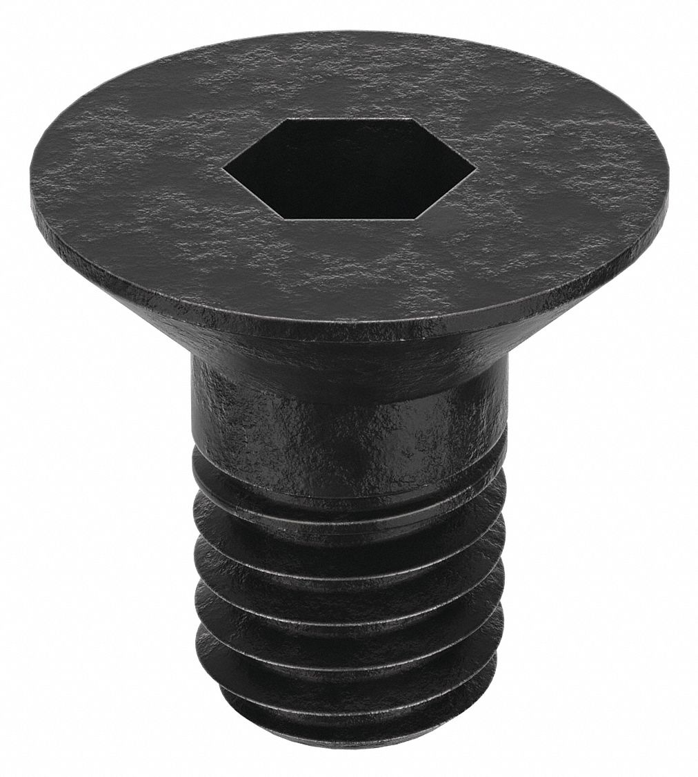 Socket Flat Head Screw: M6x1.00 Thread Size, 8 mm Lg, Flat, Black Oxide, Alloy Steel, 100 PK