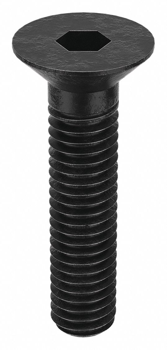 Socket Flat Head Screw: M6x1.00 Thread Size, 25 mm Lg, Flat, Black Oxide, Alloy Steel, 100 PK