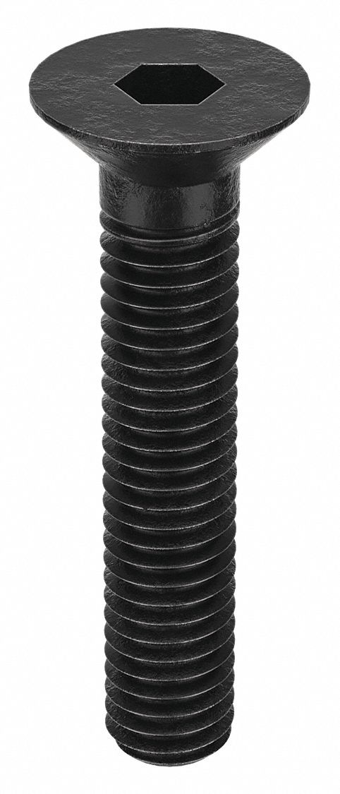 Socket Flat Head Screw: M6x1.00 Thread Size, 30 mm Lg, Flat, Black Oxide, Alloy Steel, 100 PK