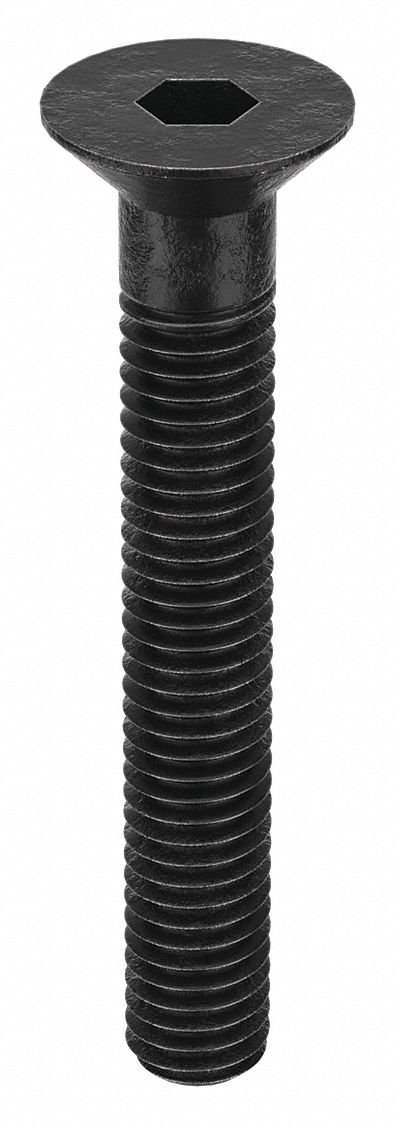 Socket Flat Head Screw: M6x1.00 Thread Size, 40 mm Lg, Flat, Black Oxide, Alloy Steel, 100 PK