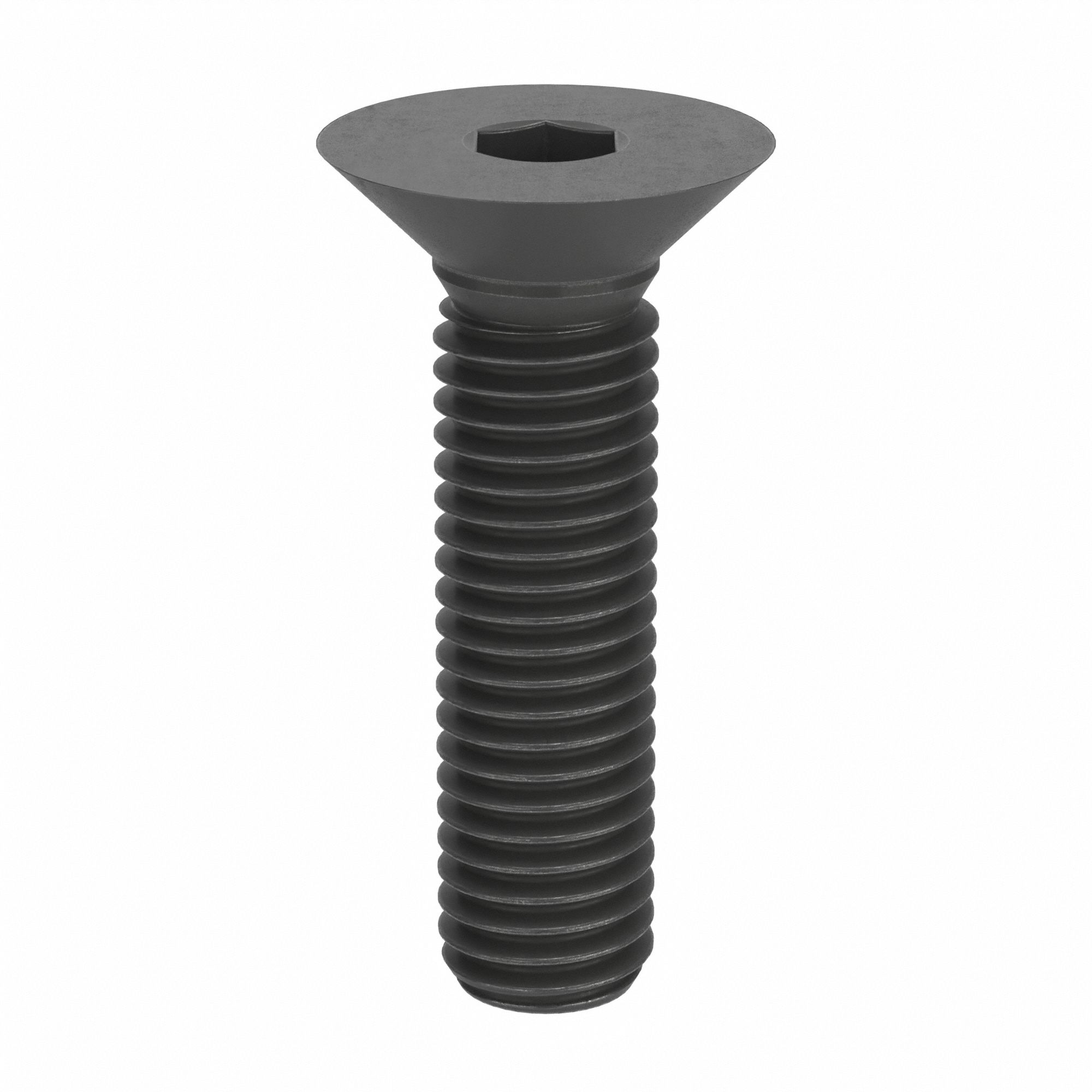 Socket Flat Head Screw: M10x1.50 Thread Size, 40 mm Lg, Flat, Black Oxide, Alloy Steel, 50 PK