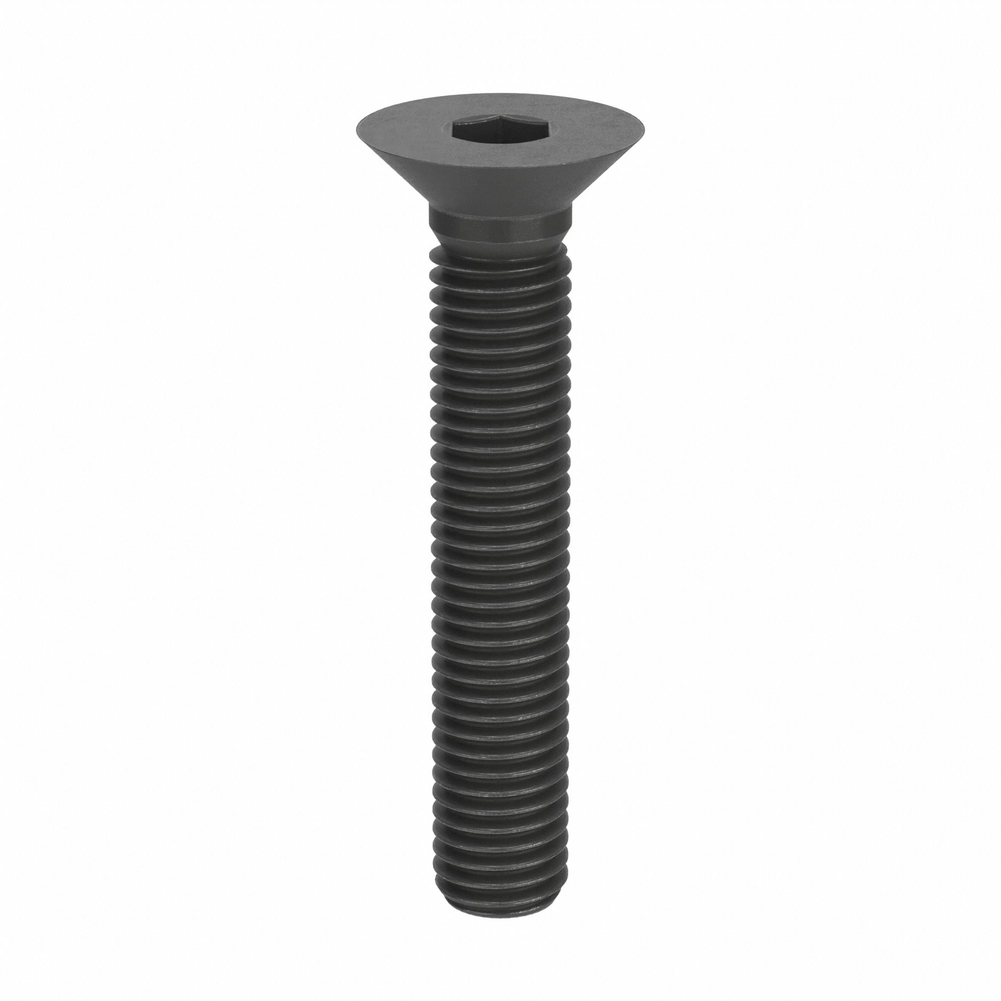 Socket Flat Head Screw: M12x1.75 Thread Size, 70 mm Lg, Flat, Black Oxide, Alloy Steel, 25 PK