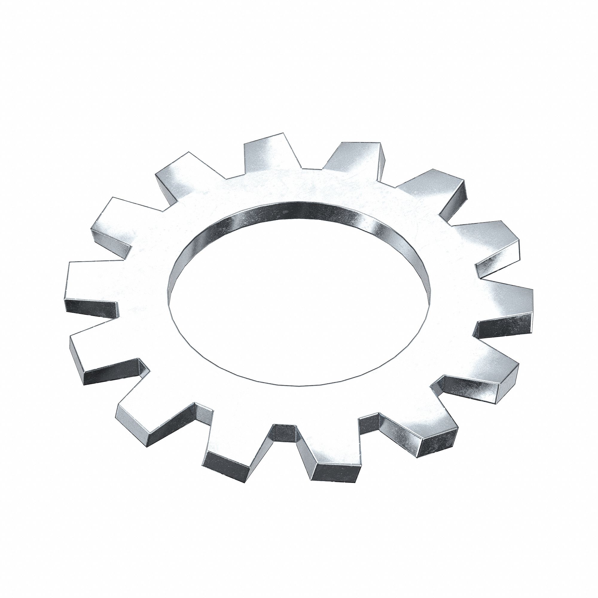 External Tooth Lock Washer: Case Hardened, Zinc Plated, Steel, M8 Screw Sz, 0.8 mm Max Thick, 100 PK