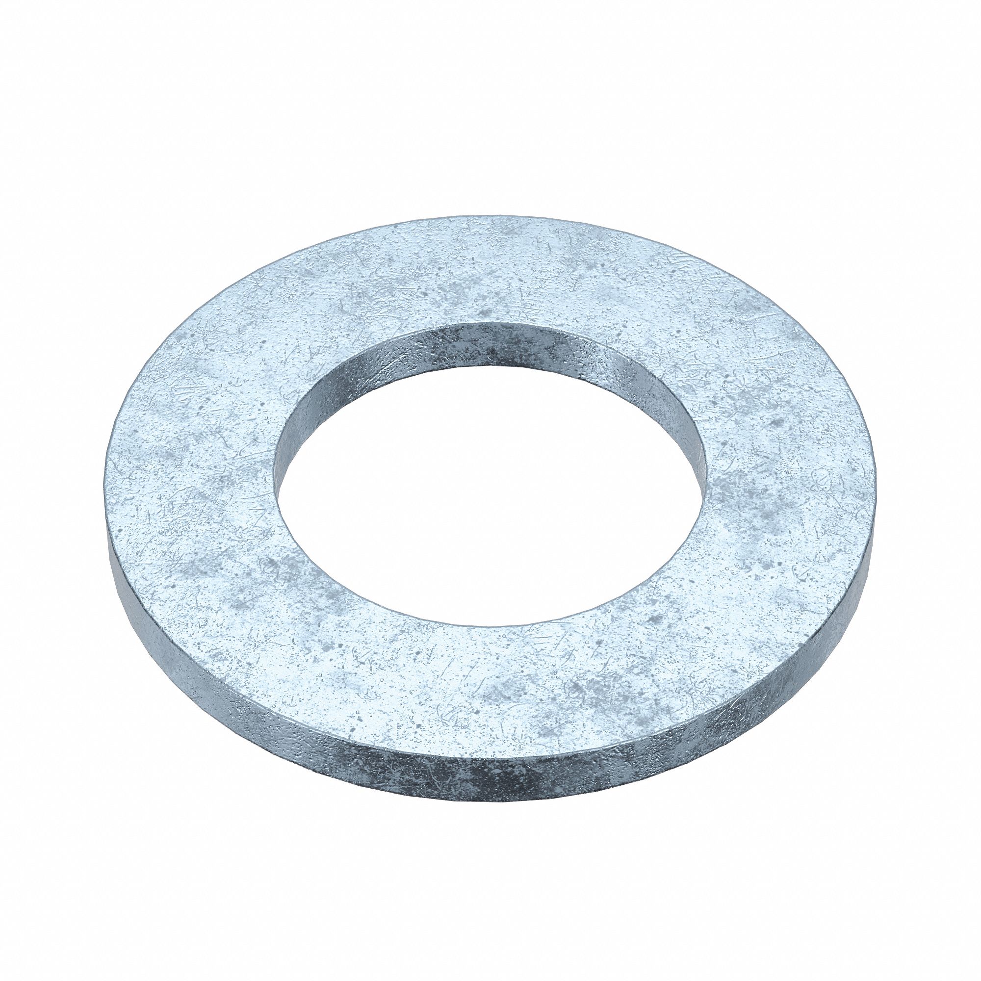 Large O.D. Oversized Washer: Case Hardened, Zinc Plated, Steel, M27 Screw Sz, 28 mm In Dia, 5 PK