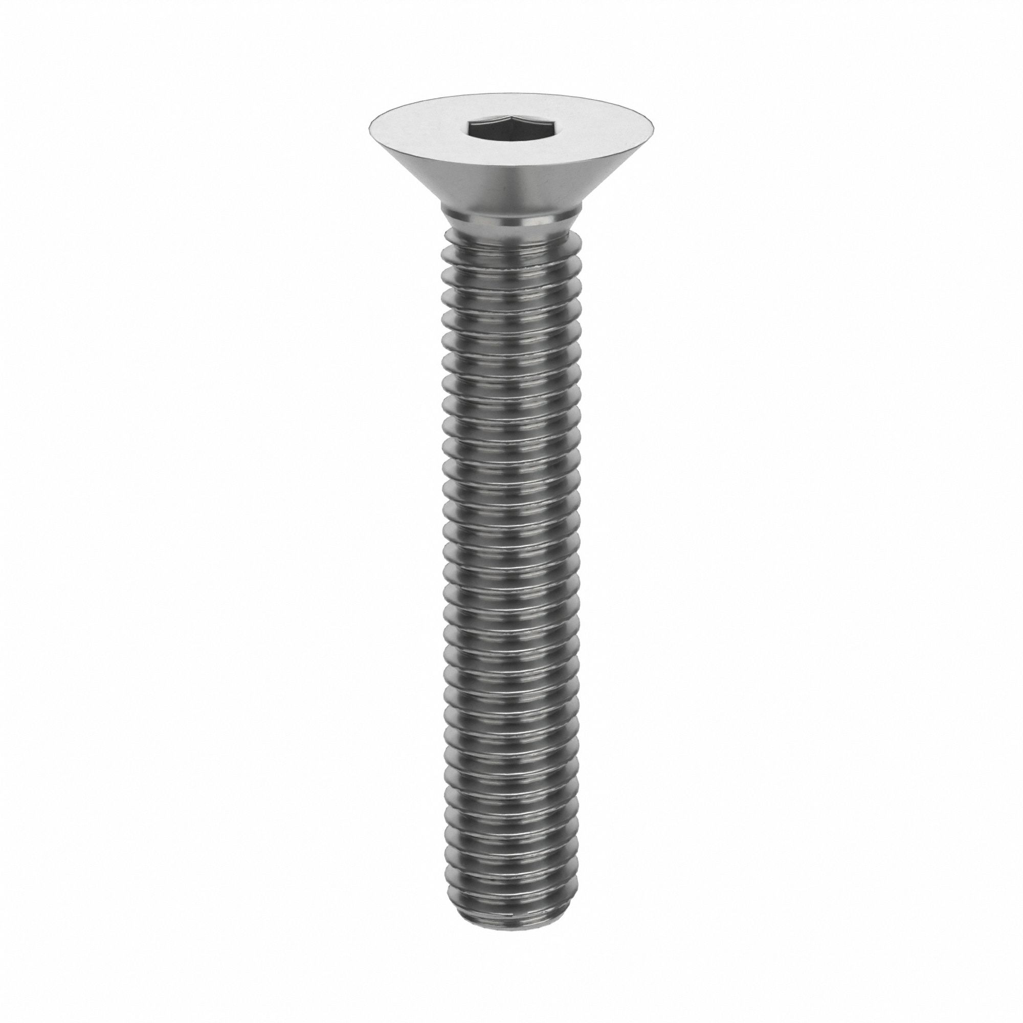 Socket Flat Head Screw: M5x0.80 Thread Size, 30 mm Lg, Flat, Plain, Stainless Steel, 18-8, 50 PK