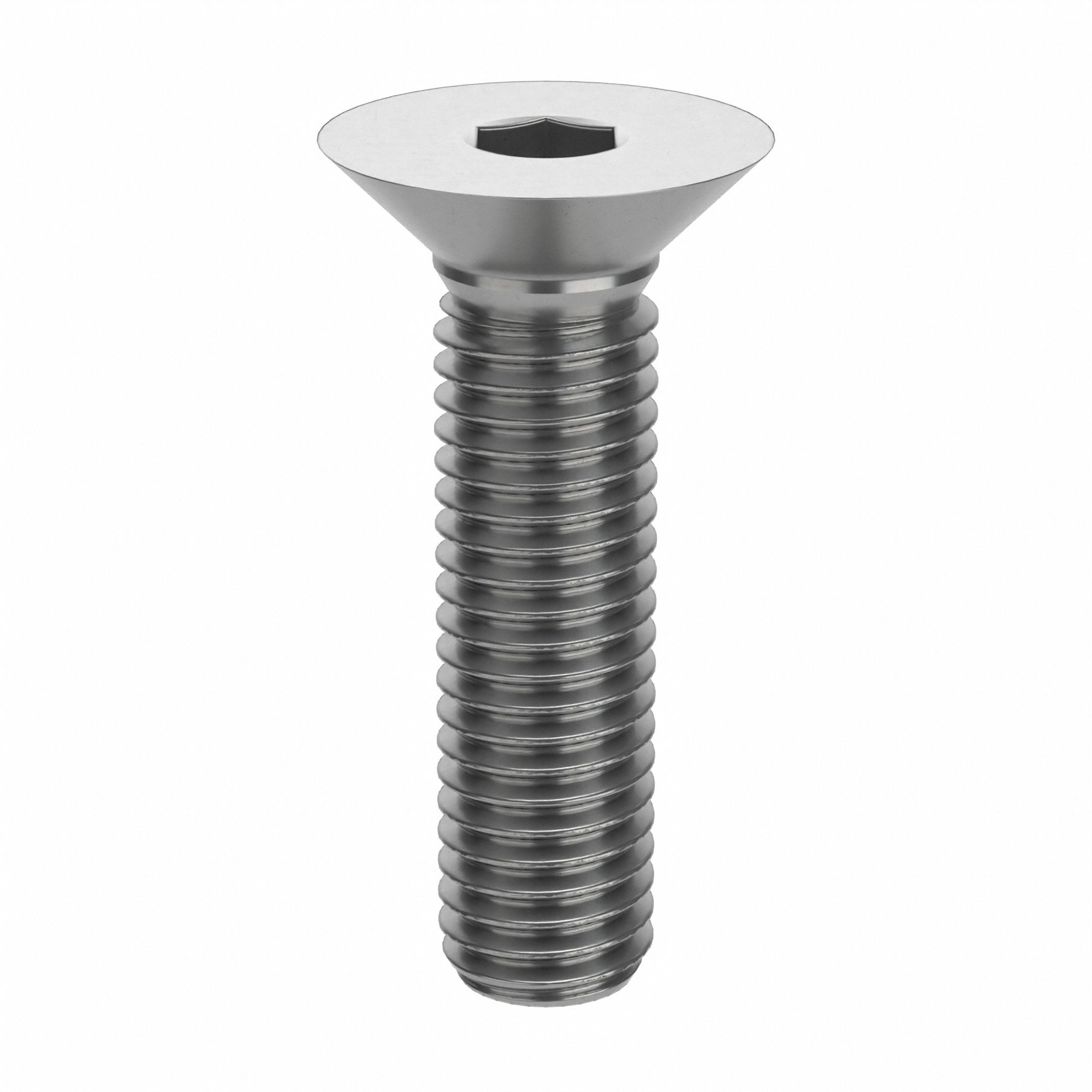 Socket Flat Head Screw: M10x1.50 Thread Size, 40 mm Lg, Flat, Plain, Stainless Steel, 316, 25 PK