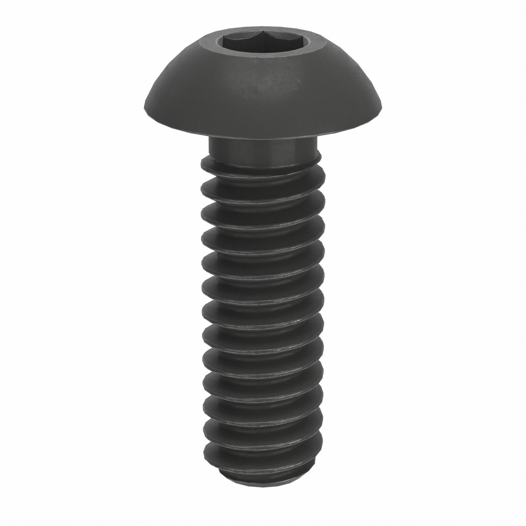 Socket Head Cap Screw: #3-48 Thread Size, 5/16 in Lg, Button, Black Oxide, Alloy Steel, 100 PK