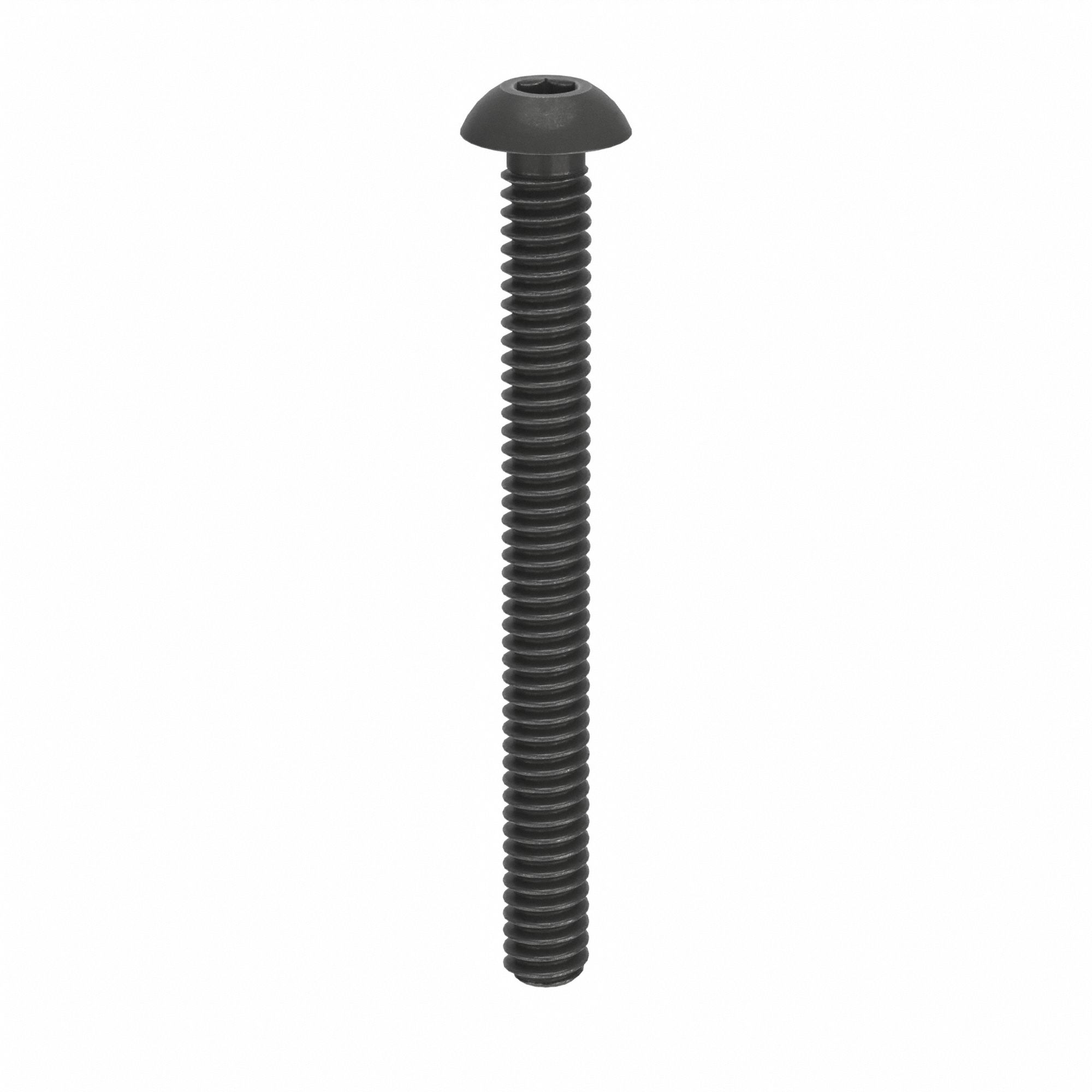 Socket Head Cap Screw: #3-48 Thread Size, 1 in Lg, Button, Black Oxide, Alloy Steel, 100 PK