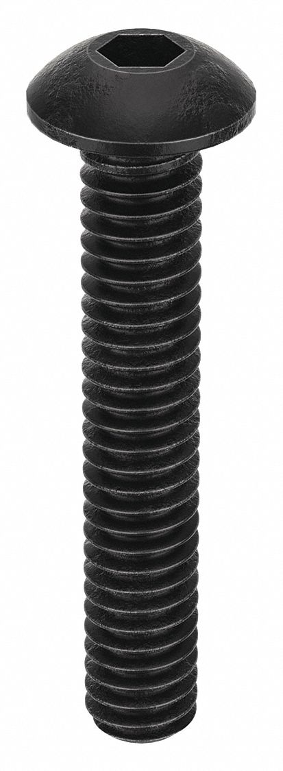 Socket Head Cap Screw: #5-40 Thread Size, 3/4 in Lg, Button, Black Oxide, Alloy Steel, 100 PK