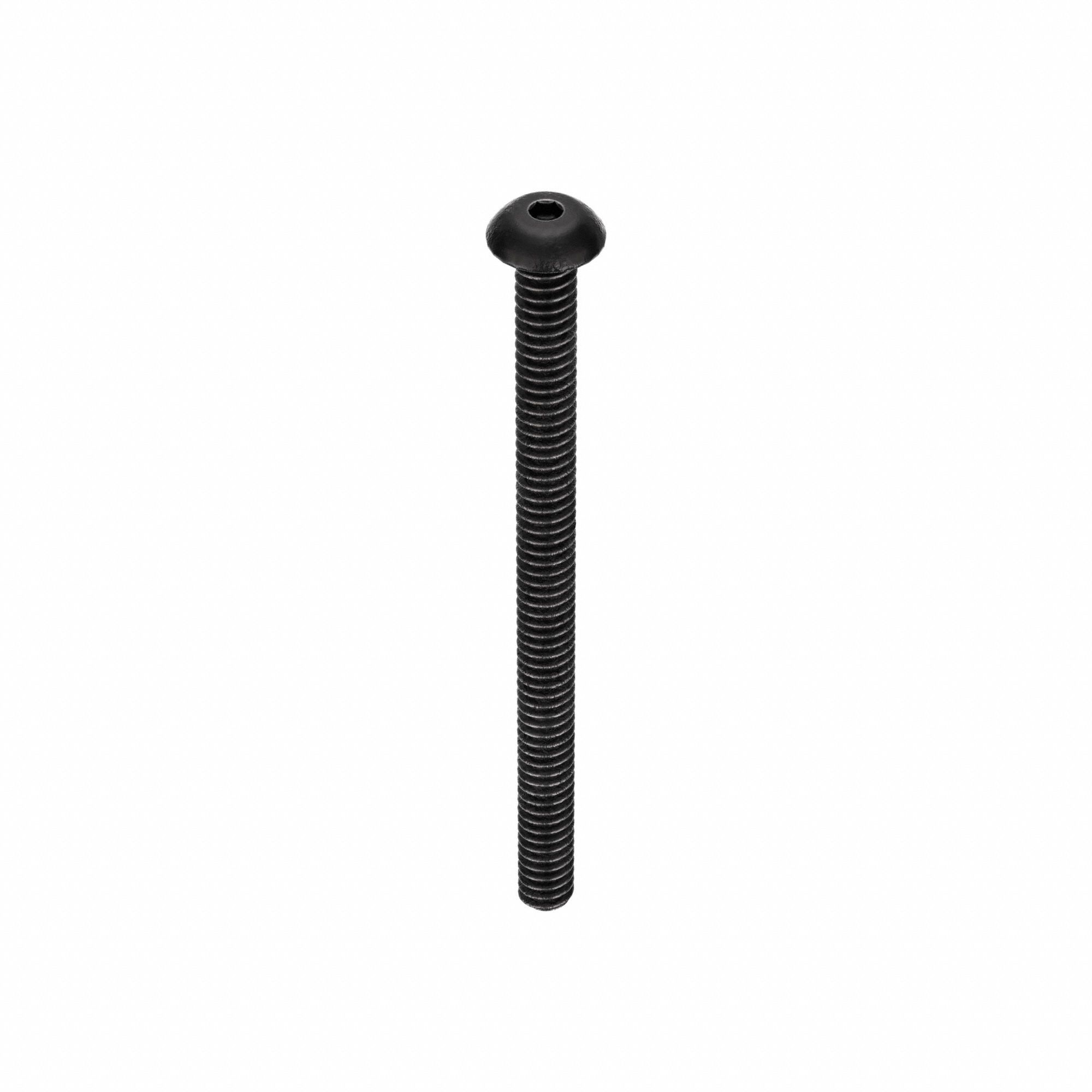 Socket Head Cap Screw: #6-32 Thread Size, 2 in Lg, Button, Black Oxide, Alloy Steel, 100 PK