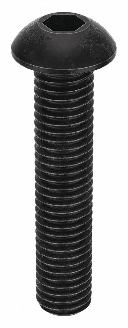 Socket Head Cap Screw: 1/2"-13 Thread Size, 2 1/2 in Lg, Button, Black Oxide, Alloy Steel, 10 PK