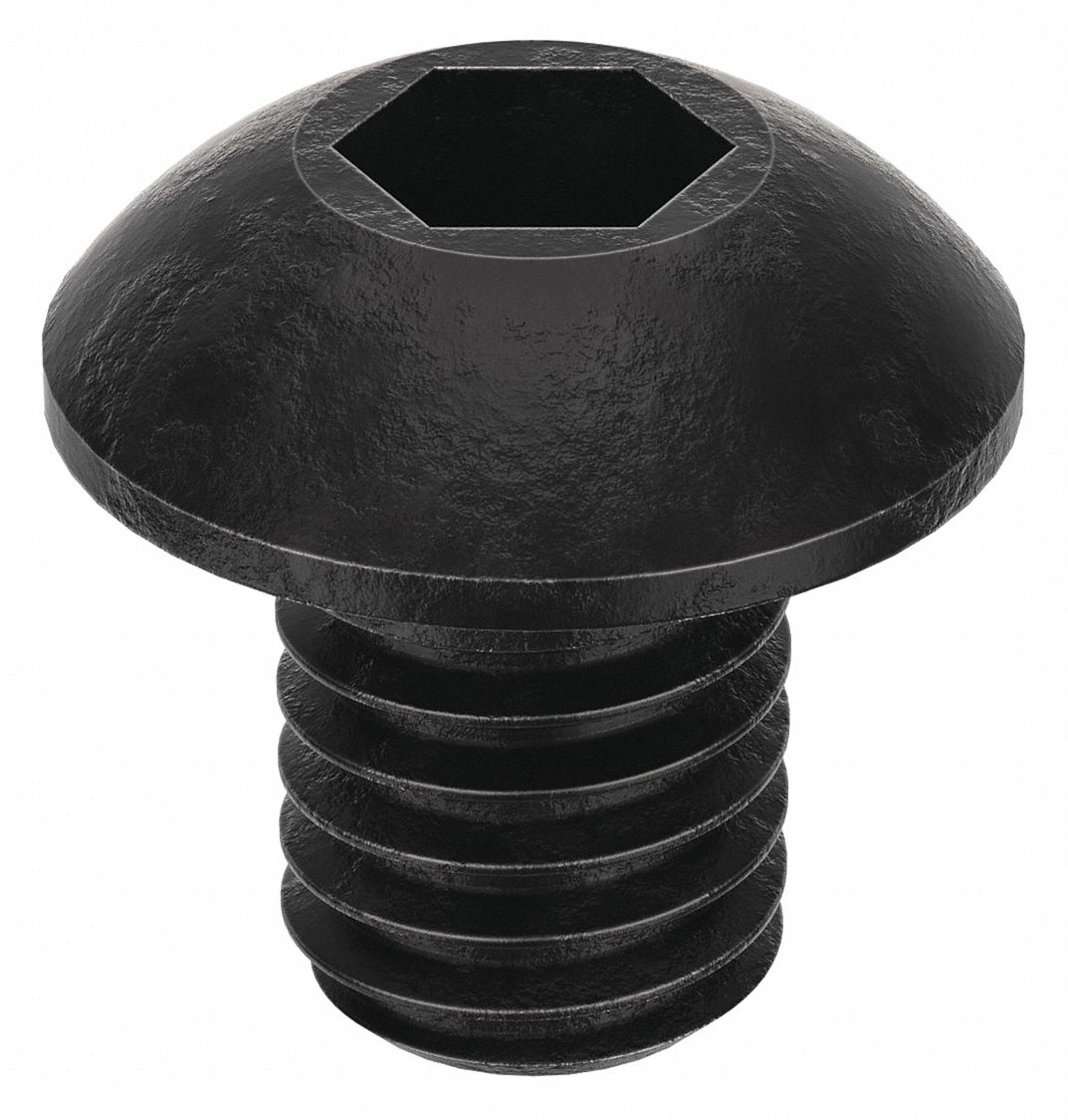 Socket Head Cap Screw: #1-72 Thread Size, 1/4 in Lg, Button, Black Oxide, Alloy Steel, 100 PK