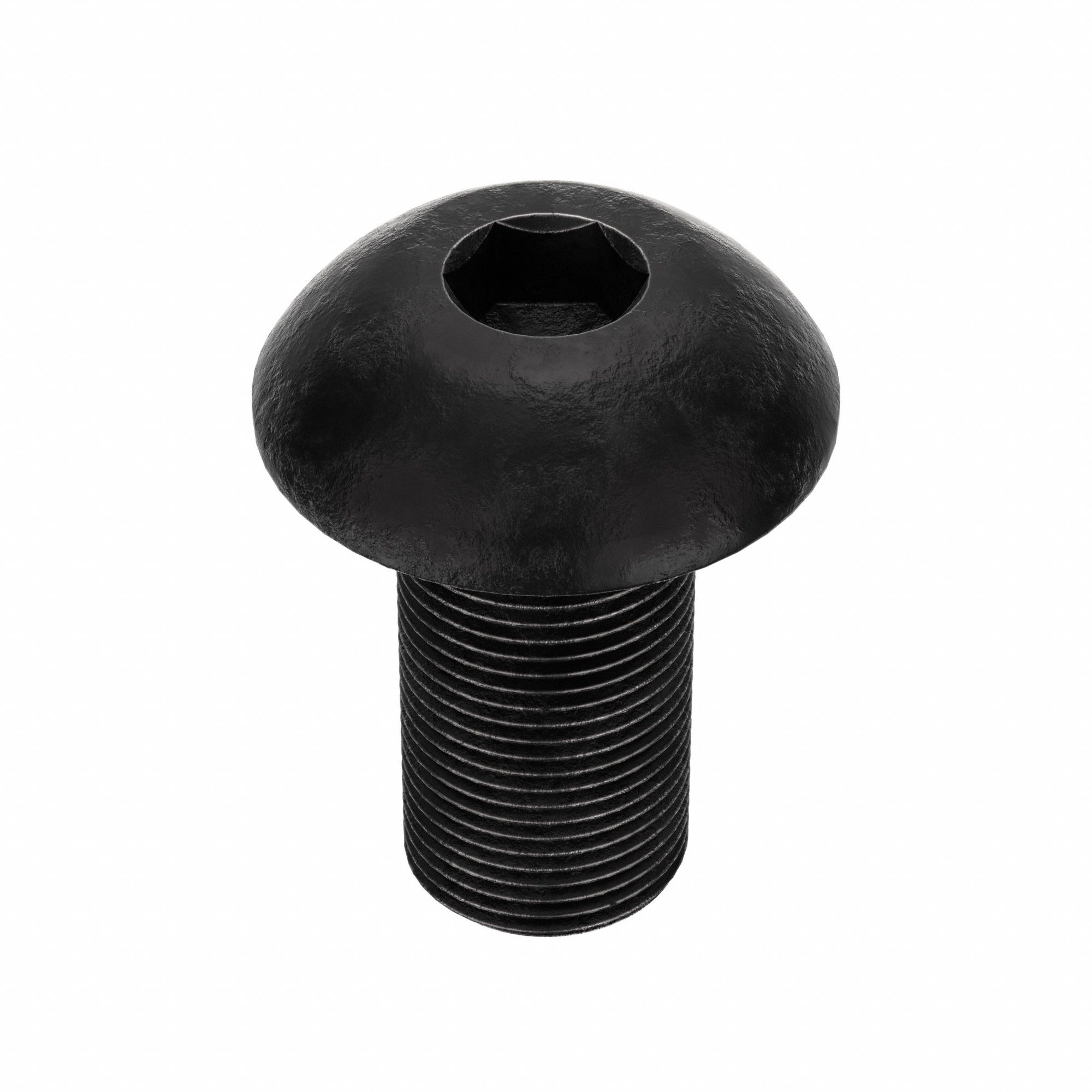 Socket Head Cap Screw: #1-72 Thread Size, 3/8 in Lg, Button, Black Oxide, Alloy Steel, 100 PK
