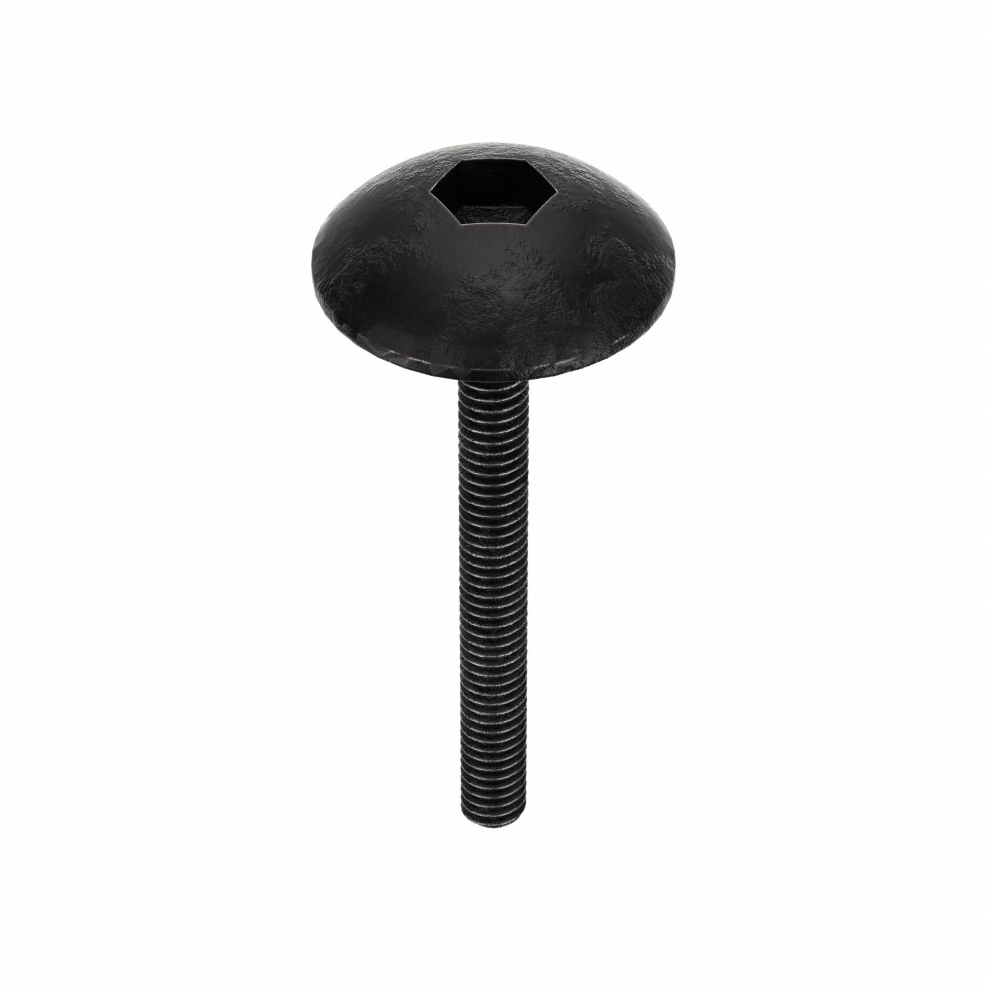 Socket Head Cap Screw: #1-72 Thread Size, 3/4 in Lg, Button, Black Oxide, Alloy Steel, 100 PK