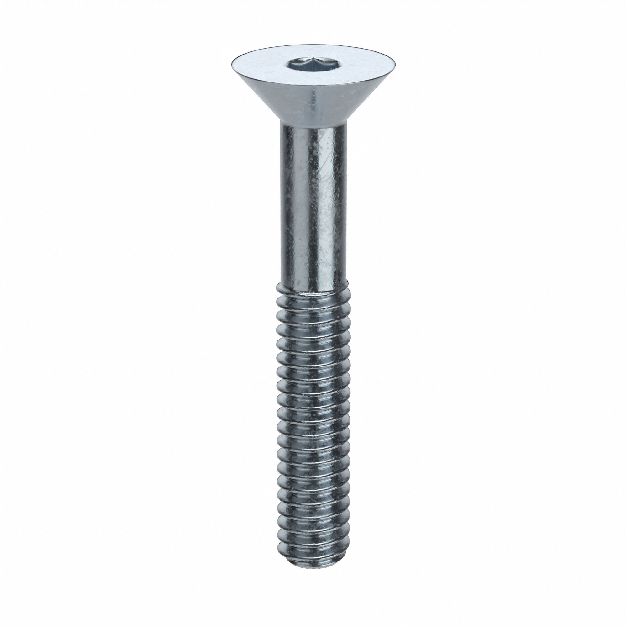 Socket Flat Head Screw: 1/4"-20 Thread Size, 1 3/4 in Lg, Flat, Zinc Plated, Alloy Steel, 100 PK