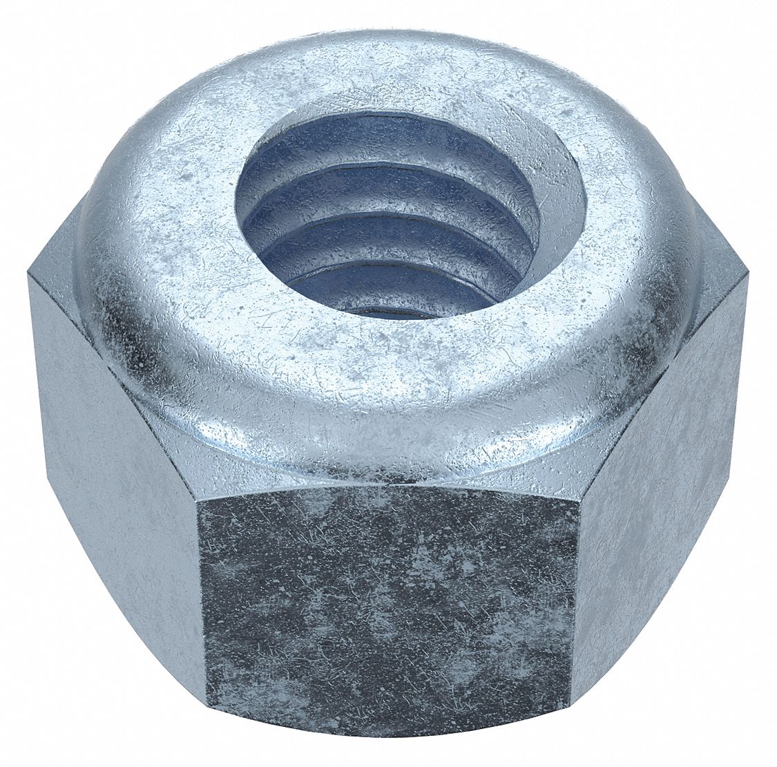 Lock Nut: Nylon Insert, Jam Hex, 5/16"-18 Thread Size, Steel, Grade 2, Zinc-Plated, 100 PK