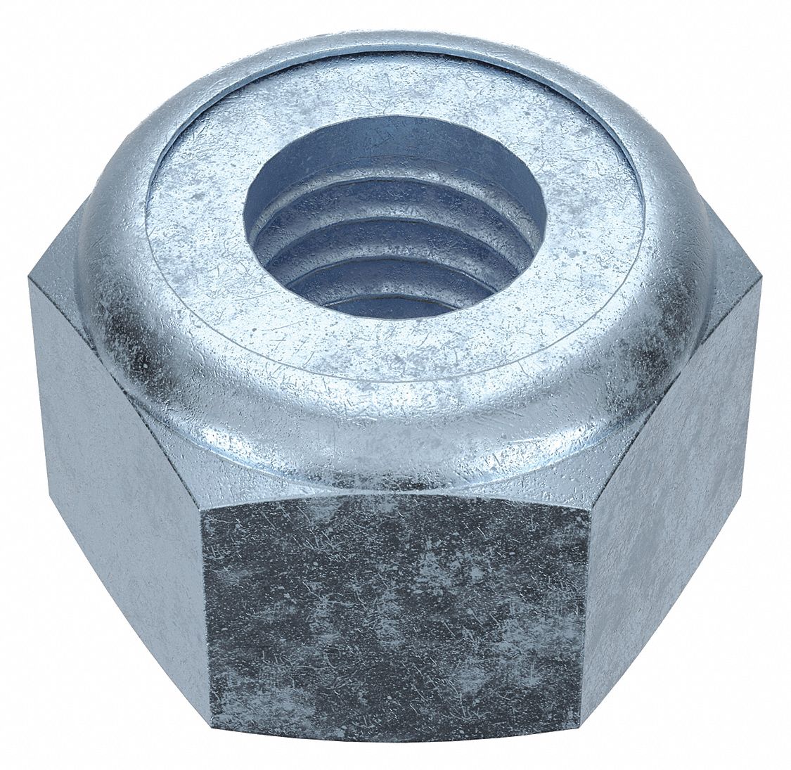 Lock Nut: Nylon Insert, Heavy Hex, 1/2"-13 Thread Size, Steel, Grade 2, Zinc-Plated, 25 PK