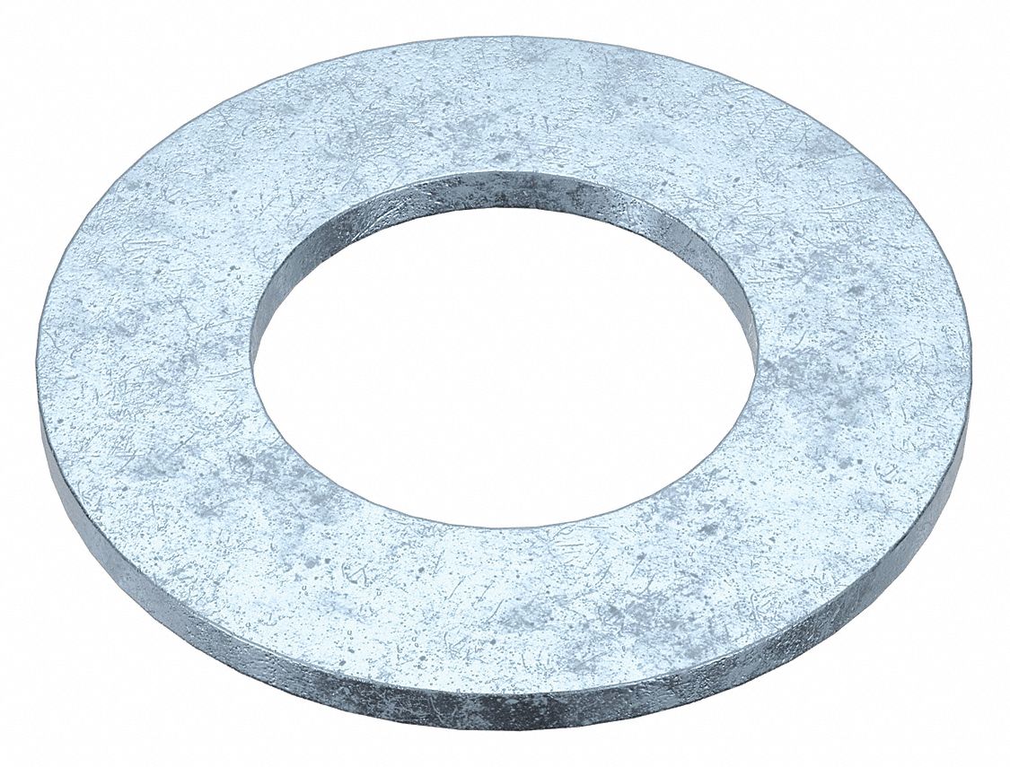 SAE Washer: Case Hardened, Zinc Plated, Steel, 1 1/2 in Screw Sz, 1.625 in In Dia, 5 PK