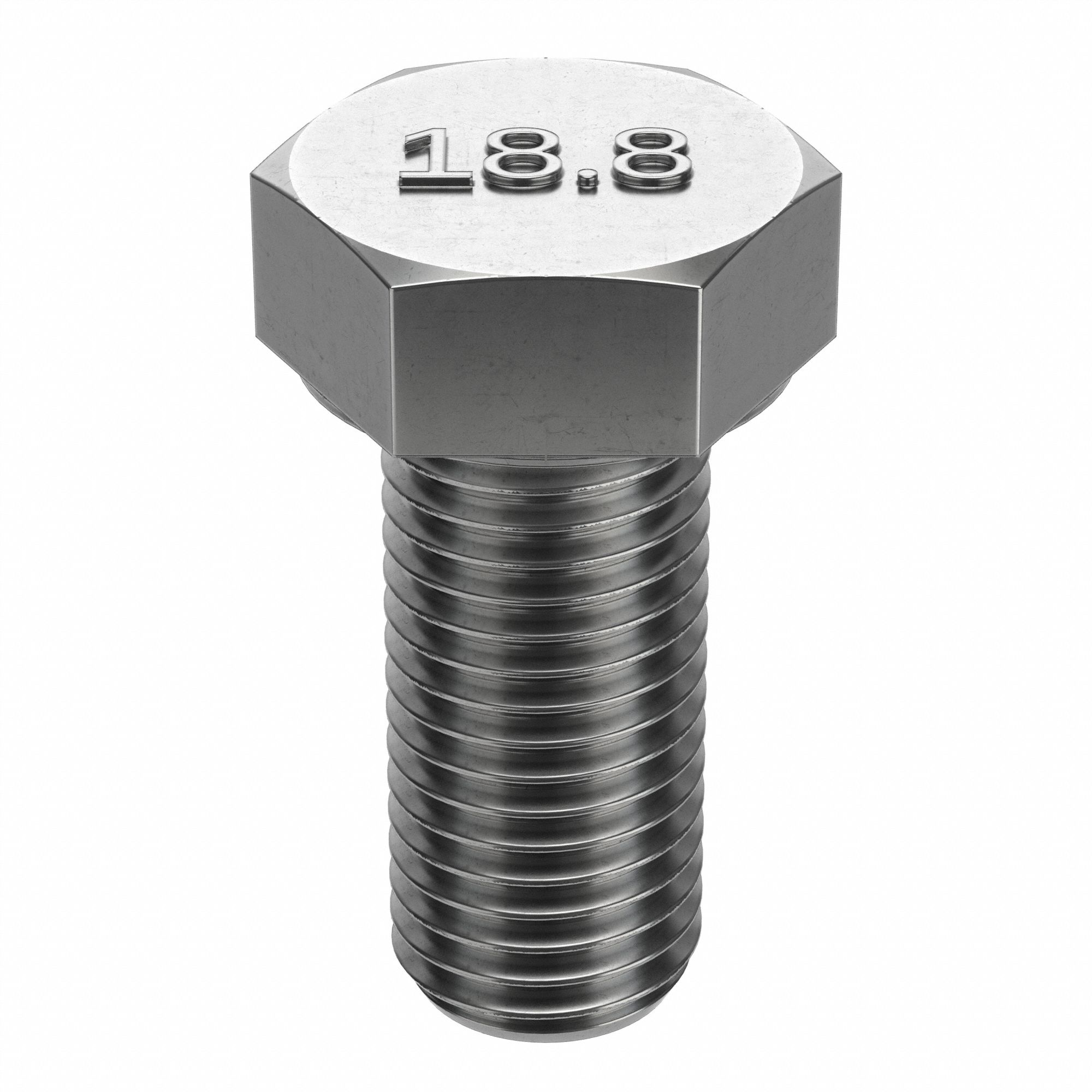 HEX HEAD CAP SCREW, STAINLESS STEEL, A2, PLAIN FINISH, 1