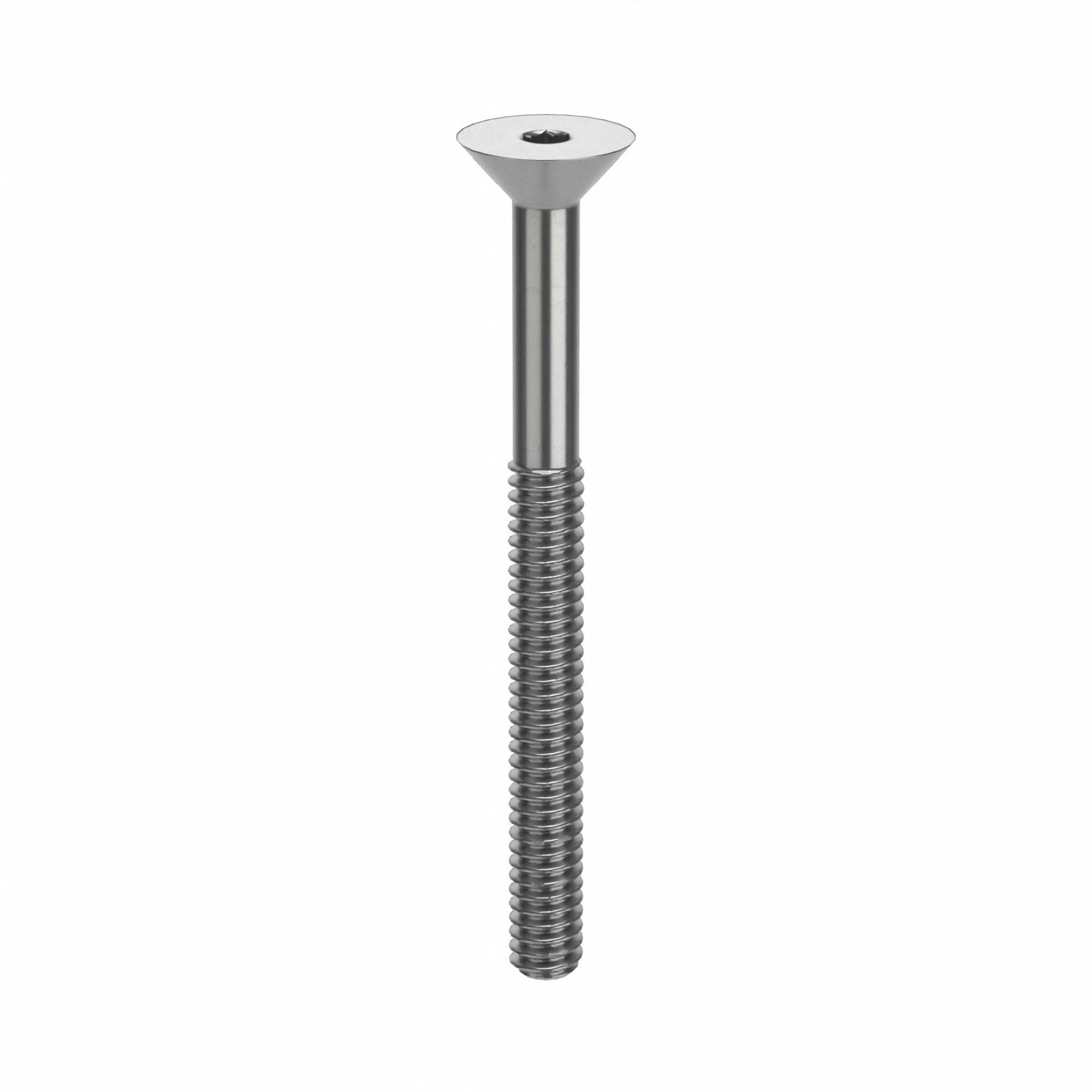Socket Flat Head Screw: #2-56 Thread Size, 1 in Lg, Flat, Plain, Stainless Steel, 18-8, 100 PK