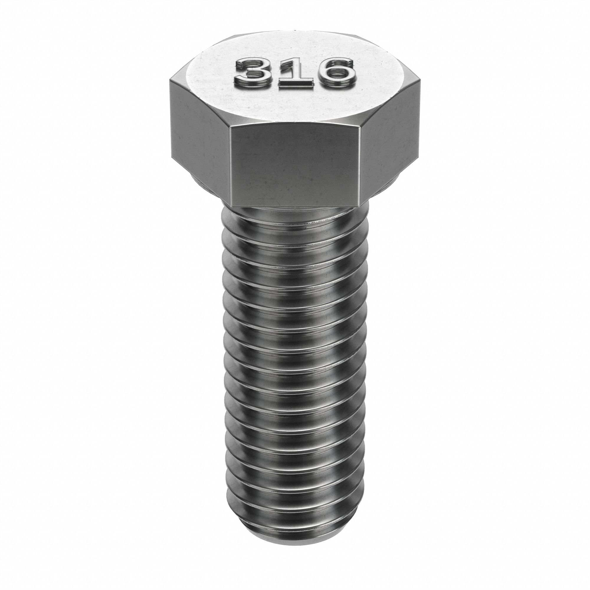 HEX HEAD CAP SCREW, STAINLESS STEEL, A4, PLAIN, ⅜