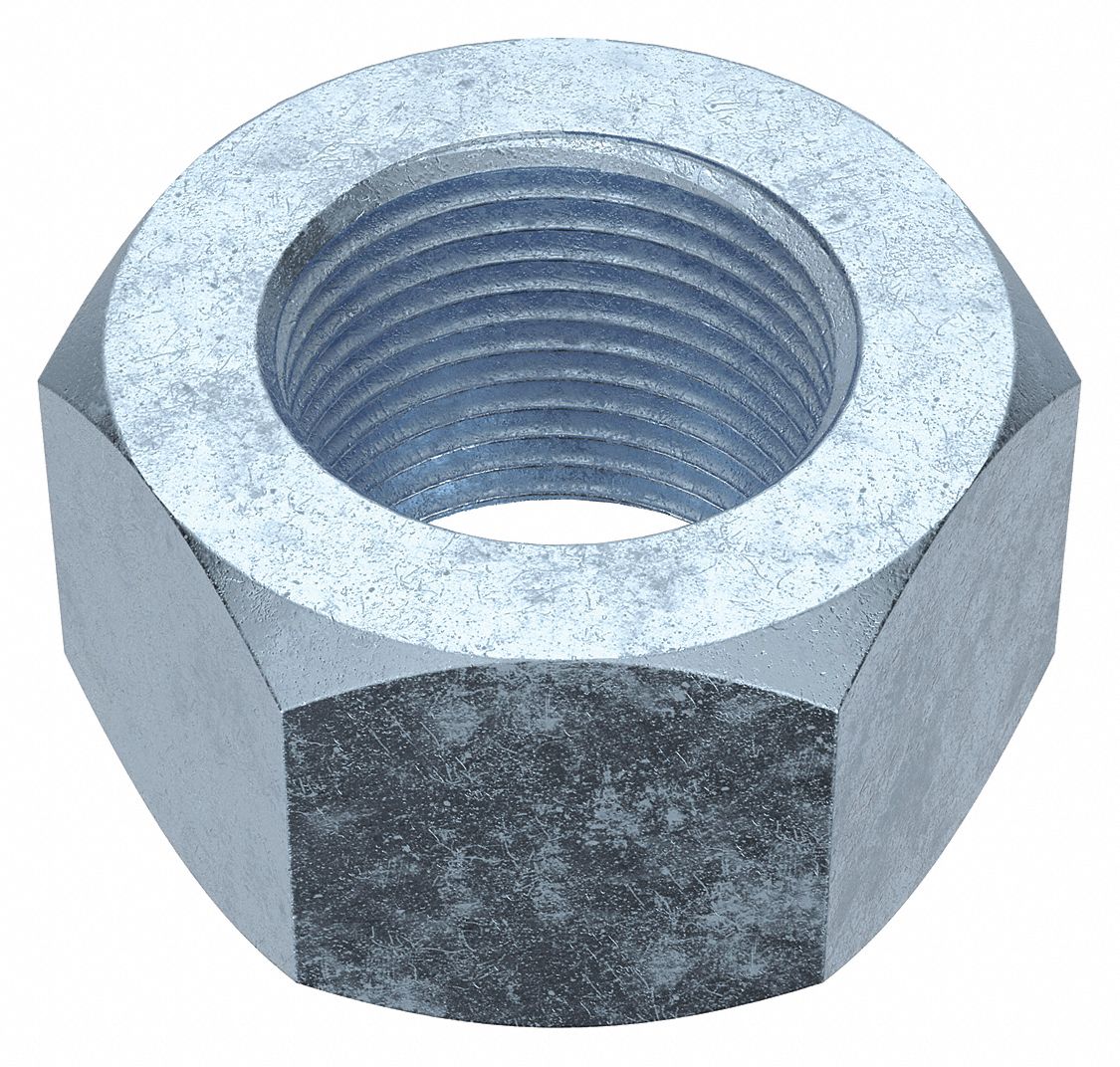 Hex Nut: Std Hex, 1"-14 Thread, 1 15/32 in Hex Wd, 55/64 in Hex Ht, Steel, Grade 5, Std, 5 PK