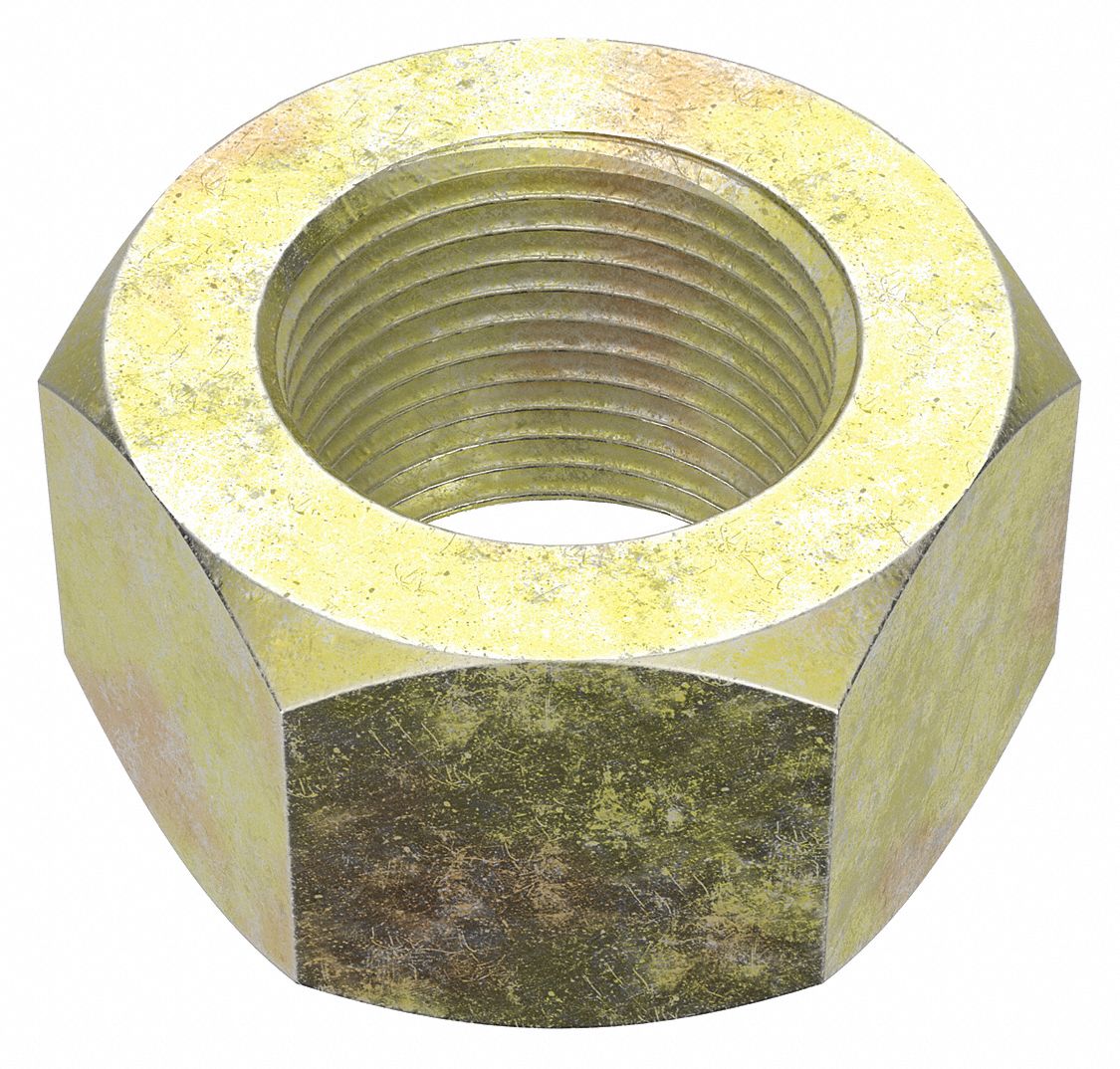 Hex Nut: Std Hex, 1"-14 Thread, 1 15/32 in Hex Wd, 55/64 in Hex Ht, Steel, Grade 8, Std, 5 PK