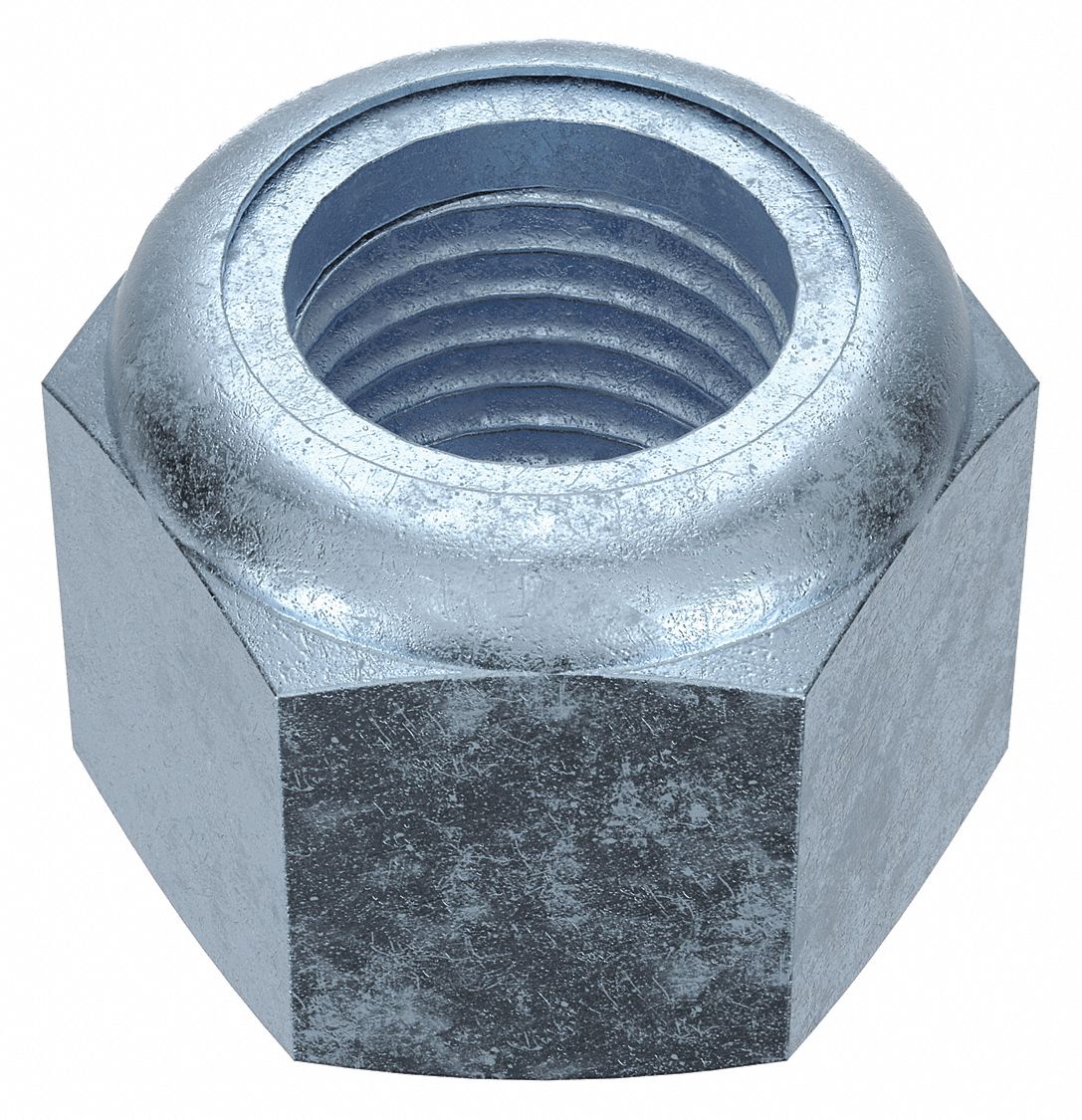 Lock Nut: Nylon Insert, Std Hex, 3/8"-24 Thread Size, Steel, Grade 5, Zinc-Plated, 50 PK