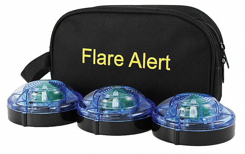 LED Road Flare Kit: Puck LED Flare, 3 Flares Included, Blue