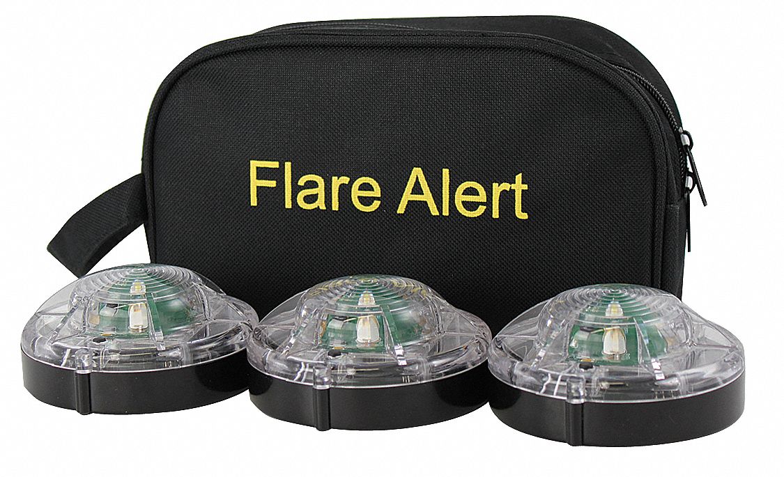 FLAREALERT, Puck LED Flare, 3 Flares Included, LED Road Flare Kit