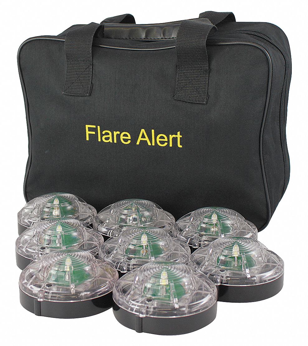 LED Road Flare Kit: Puck LED Flare, 8 Flares Included, White