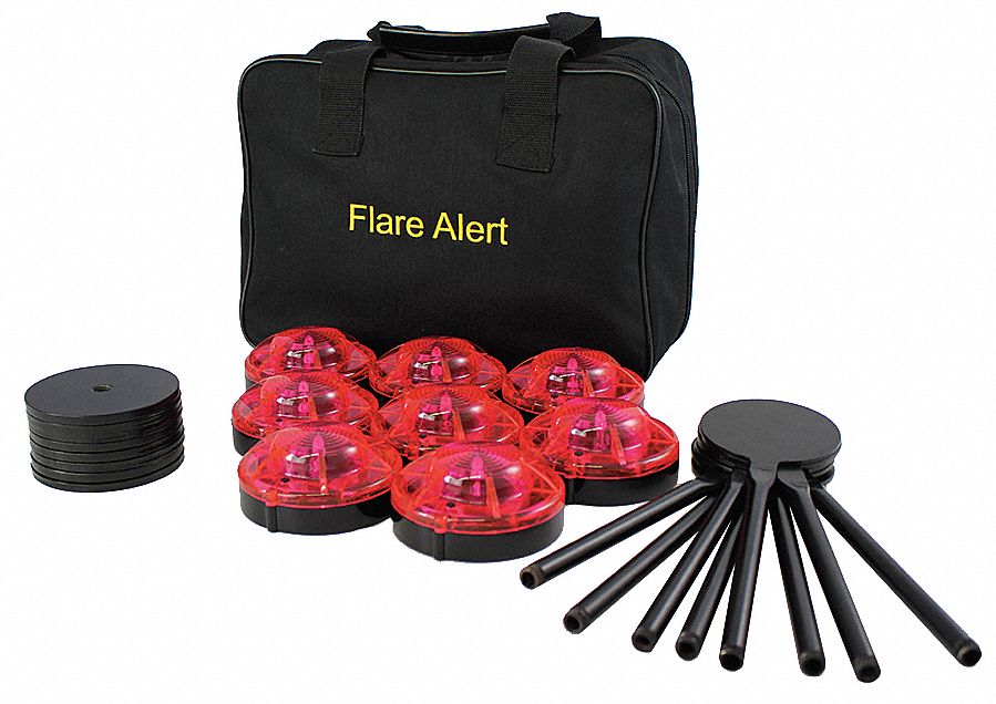 FLAREALERT, Puck LED Flare, 8 Flares Included, LED Road Flare Kit