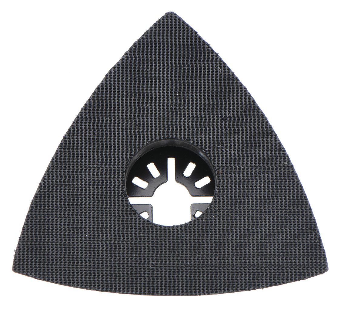 Oscillating Tool Backing Pad: 3 1/2 in Wd, Hook Face, Non-Vacuum Pad, Universal Open-Back