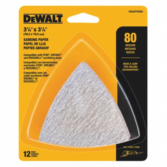 DEWALT Sanding Paper, Aluminum Oxide, PK 12 29DY47DWASPTRI083 Grainger