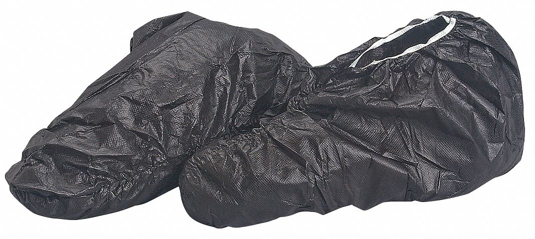 black disposable shoe covers