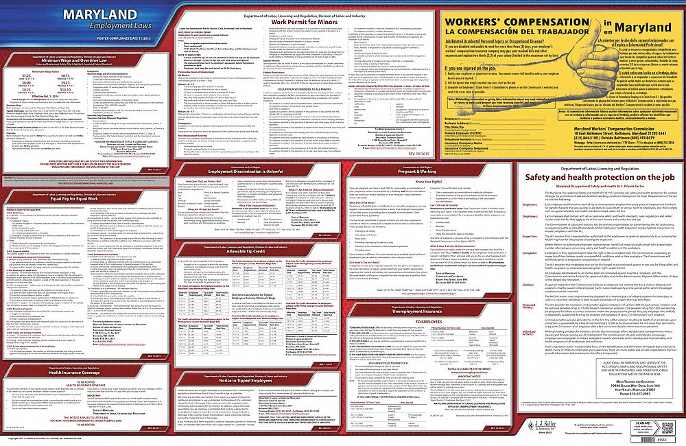 Labor Law Poster State Labor Law MD