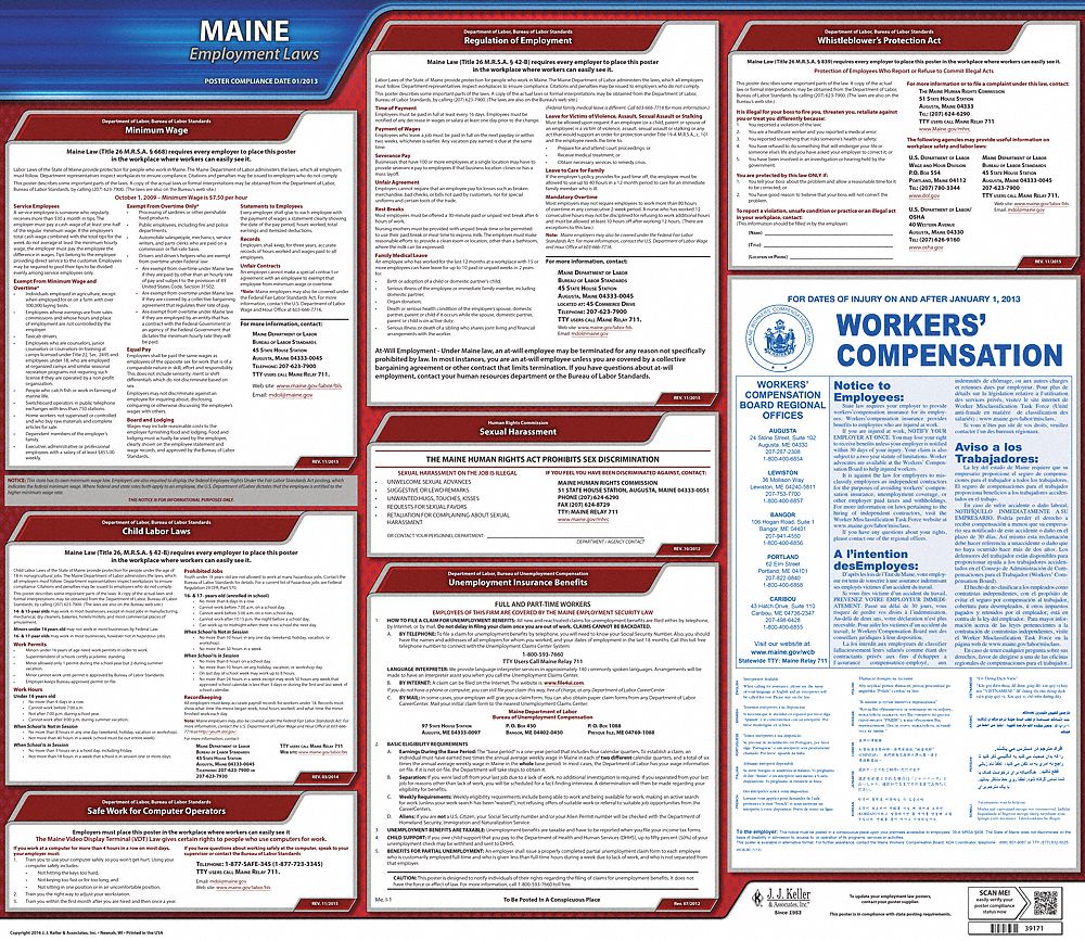 Labor Law Poster State Labor Law ME