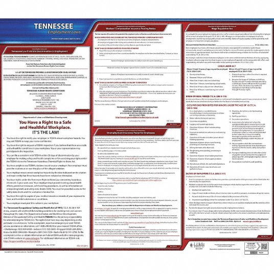 JJ KELLER, State Labor Law, TN, Labor Law Poster - 29EA29|100-TN - Grainger