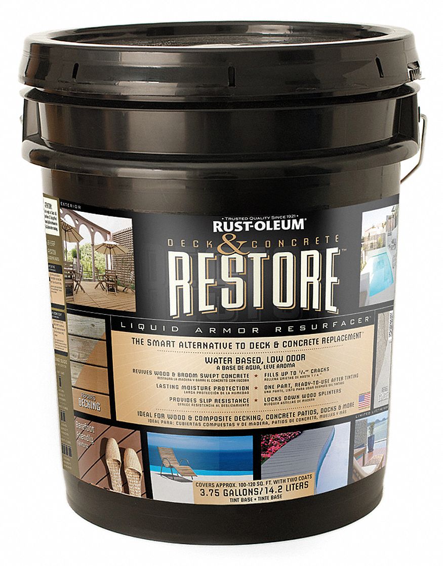 RUSTOLEUM Flat Acrylic Deck Coating, Cape Cod Gray, 4 gal 29EK2946513 Grainger