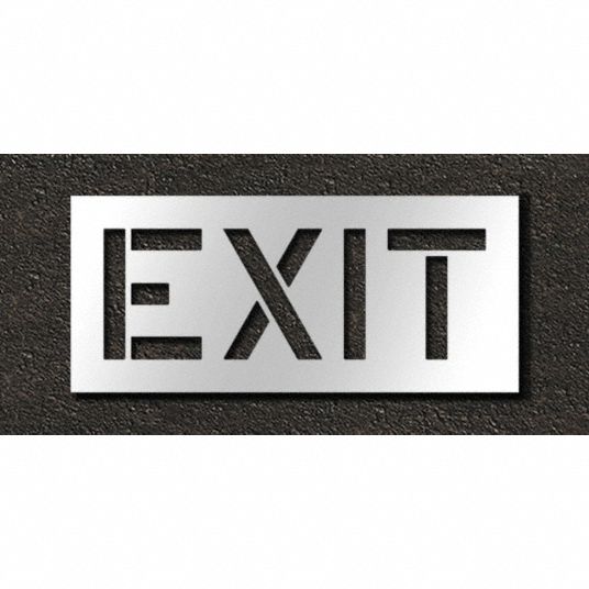 Exit, 0.063 in Thick, Pavement Stencil - 29EL26|STL-116-71205 - Grainger