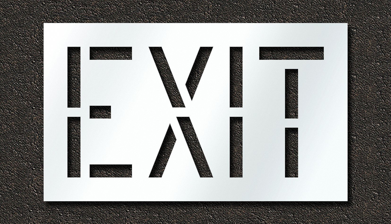 Individual Stencil: Exit, 0.06 in Thick, 24 in Overall Ht, 41 in Overall Wd, Highway Gothic, Message