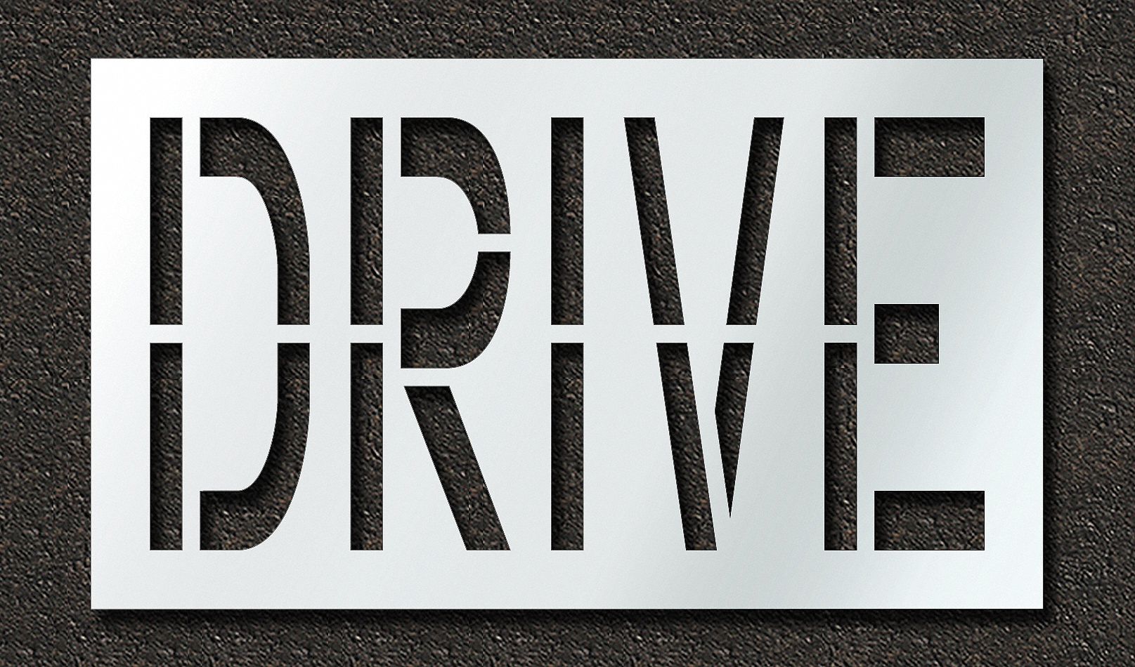 Individual Stencil: Drive, 0.063 in Thick, 30 in Overall Ht, 52 in Overall Wd, Highway Gothic