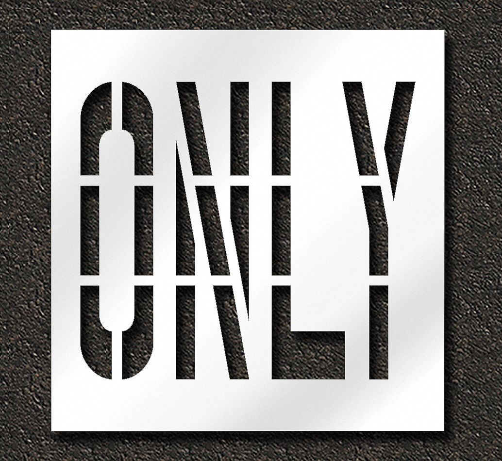 Individual Stencil: Only, 0.063 in Thick, 48 in Overall Ht, 47 in Overall Wd, Highway Gothic