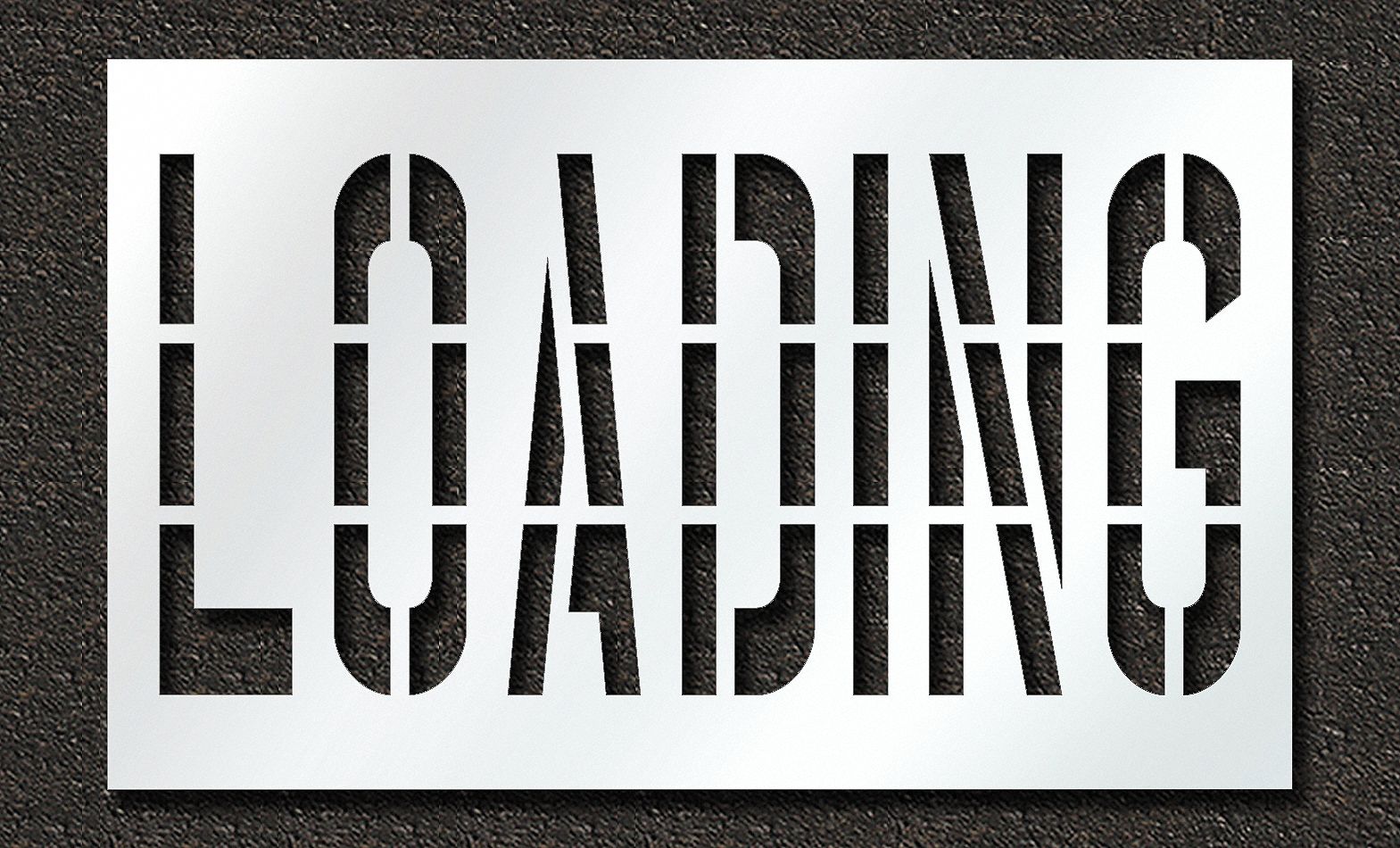 Individual Stencil: Loading, 0.063 in Thick, 48 in Overall Ht, 78 in Overall Wd, Highway Gothic
