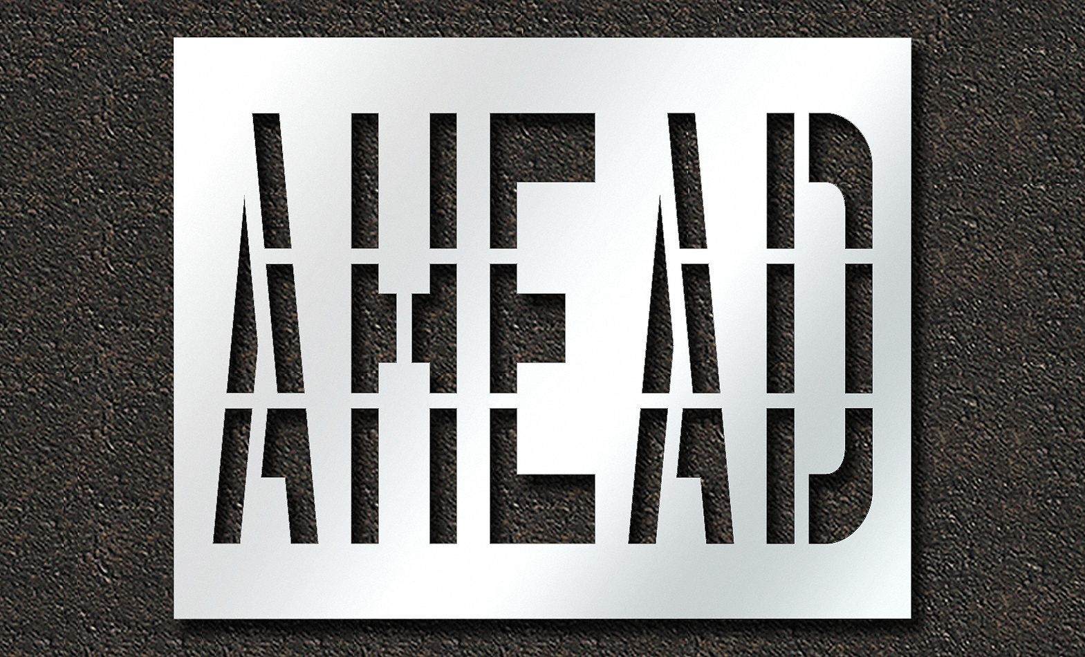 Individual Stencil: Ahead, 0.063 in Thick, 48 in Overall Ht, 61 in Overall Wd, Highway Gothic