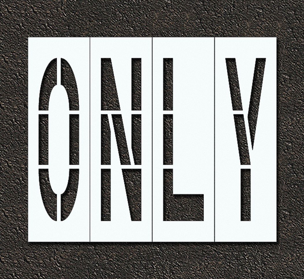 Individual Stencil: Only, 0.063 in Thick, 60 in Overall Ht, 72 in Overall Wd, Highway Gothic