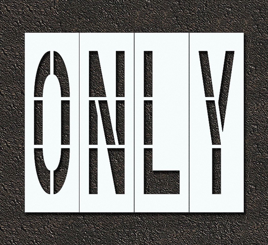 Individual Stencil: Only, 0.063 in Thick, 104 in Overall Ht, 96 in Overall Wd, Highway Gothic