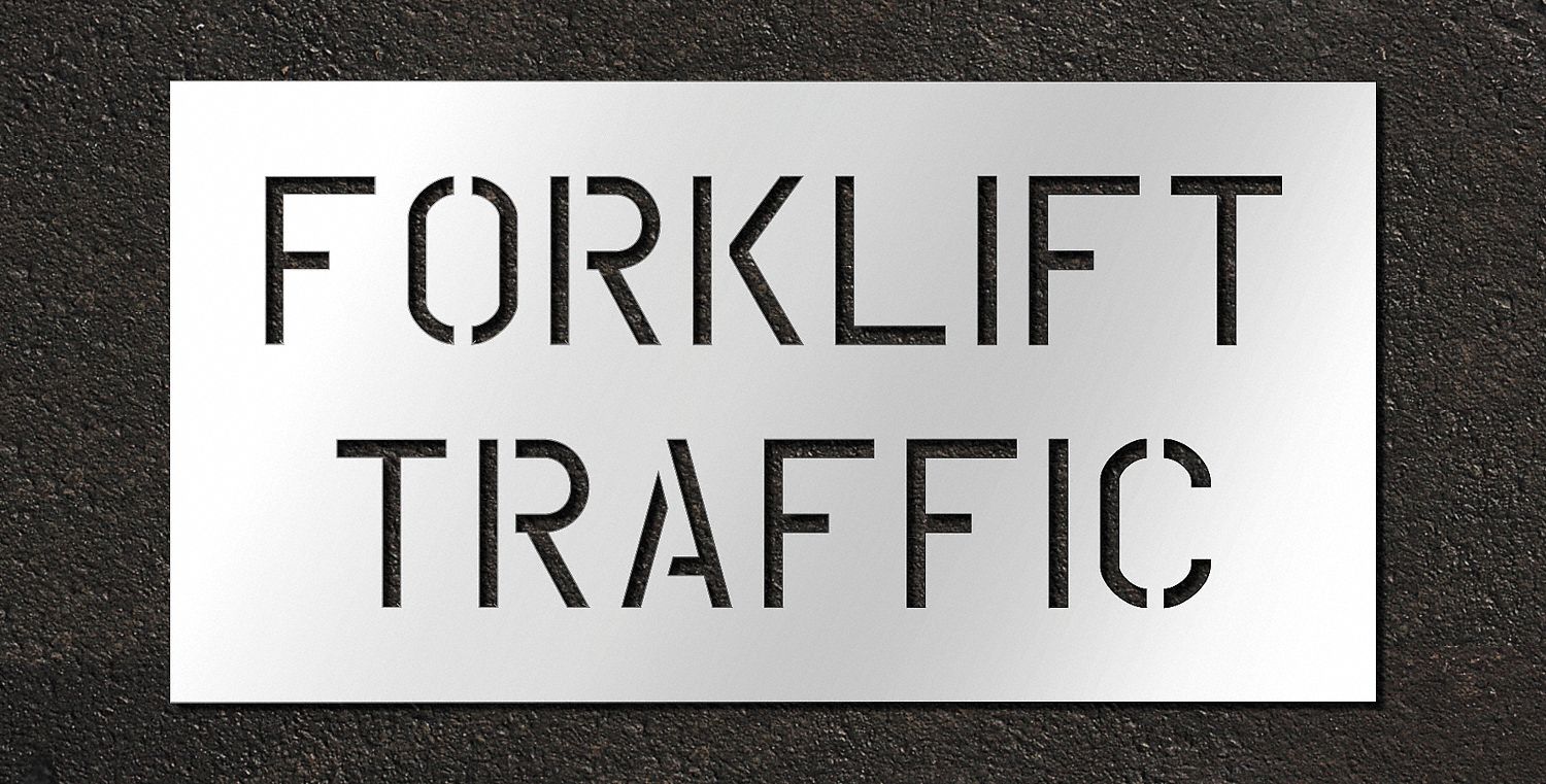 Individual Stencil: Forklift Traffic, 35 in x 15 in Message Size (WxH), Polyethylene